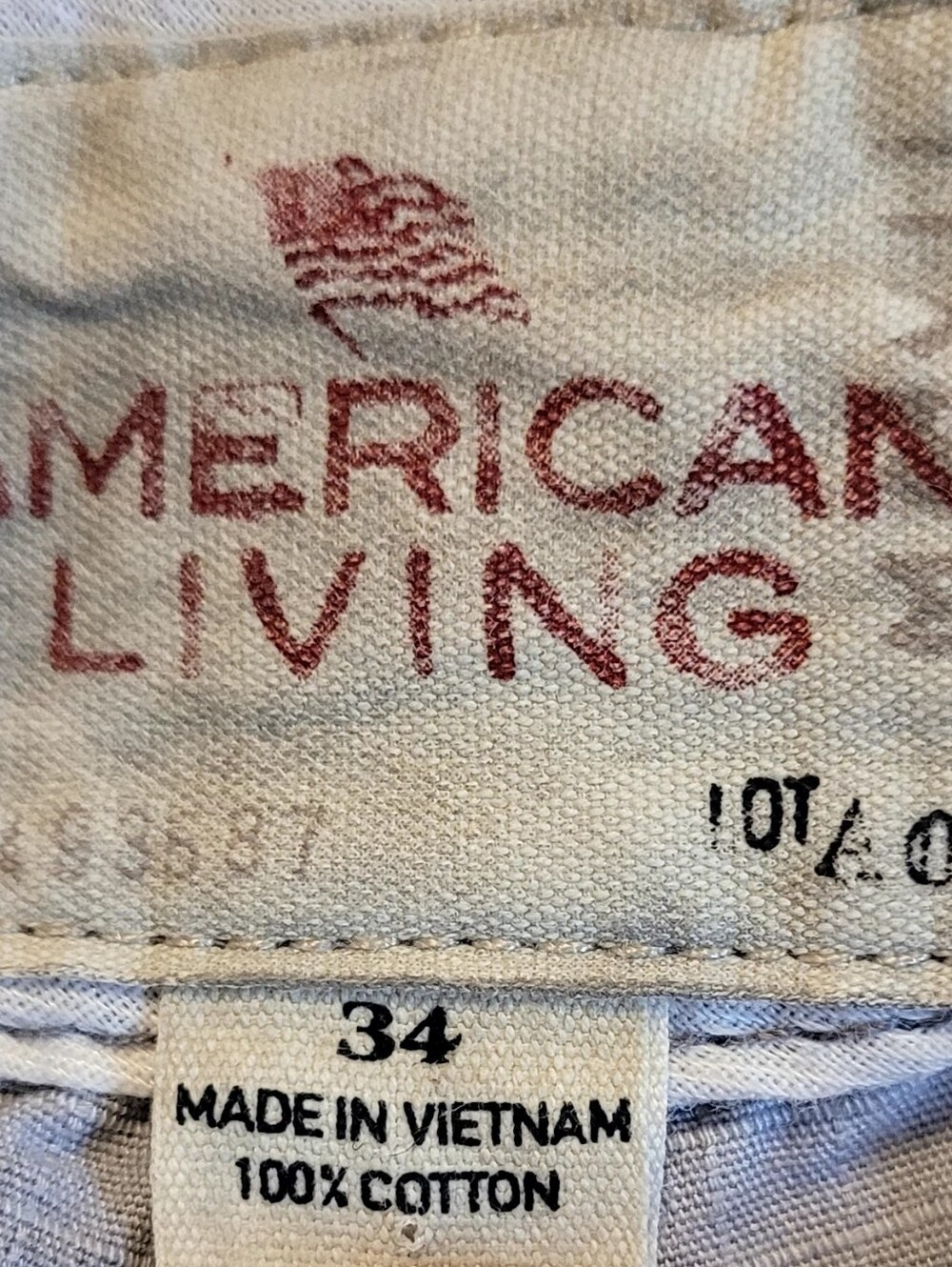 American Living Cargo Gray Camo Shorts Size 34 Gorpcore Outdoors Hiking Casual - Picture 4 of 7
